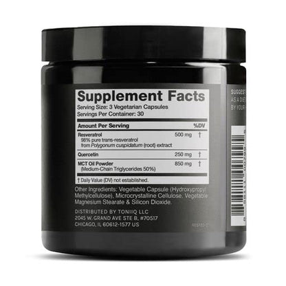 Toniiq 1600mg Resveratrol with MCT Oil – Ultra Purity, 3rd-Party Tested