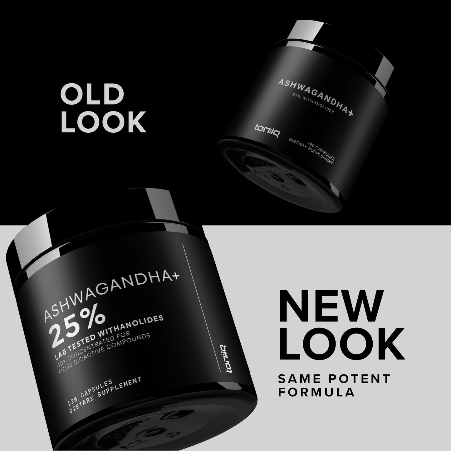 Toniiq Ashwagandha 40:1 Extract – 25% Withanolides | 120 Capsules