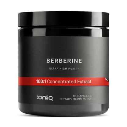 Toniiq Berberine HCl 97% – Himalayas 100:1 Extract, 90 Veg Capsules | 500 mg