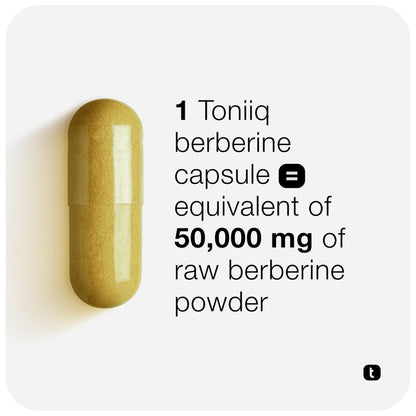 Toniiq Berberine HCl 97% – Himalayas 100:1 Extract, 90 Veg Capsules | 500 mg