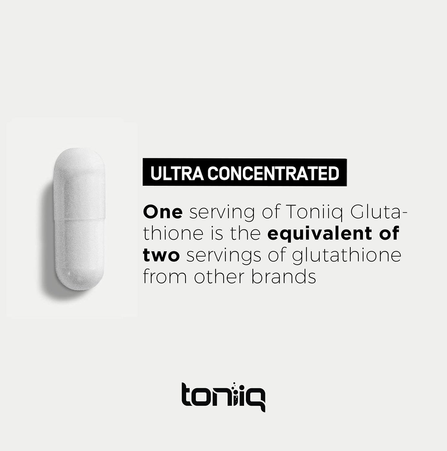 Toniiq Glutathione 1000mg - 98%+ Pure, 120 Capsules