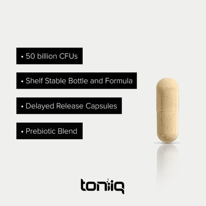 Toniiq 50 Billion CFU Lactobacillus Reuteri Probiotic - 60 Vegetarian Capsules | 60 Servings