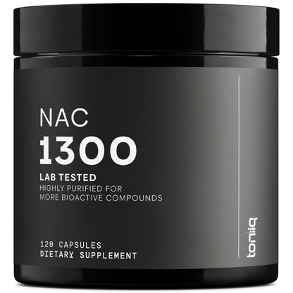 Toniiq 1300mg NAC – 120 Veg N-Acetyl Cysteine Capsules – 98% Purity, Lab Tested