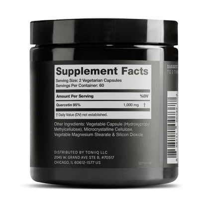 Toniiq Ultra High Purity Quercetin Capsules - 95%+ Purified, 1000mg Per Serving, 120 Capsules