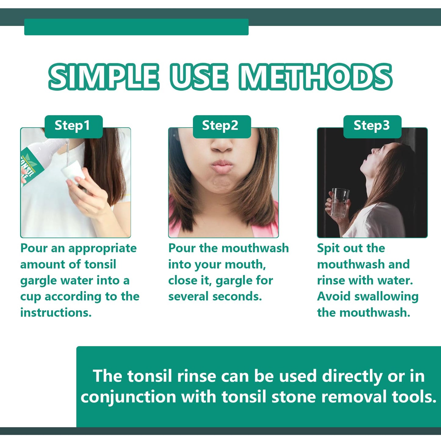 Tonsil Stone Remover with Alcohol-Free Oral Rinse – 300ml (10.14 fl oz) | Soothe Tonsils & Freshen Breath