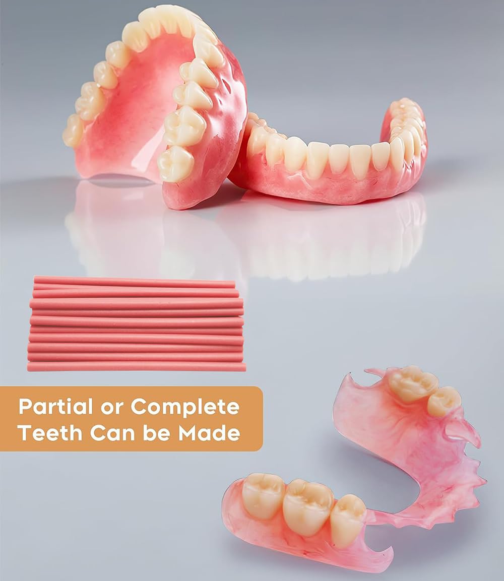 Tooth Repair Kit Gum Material for Temporary Dentures (Dark Pink) – DIY Denture Kit