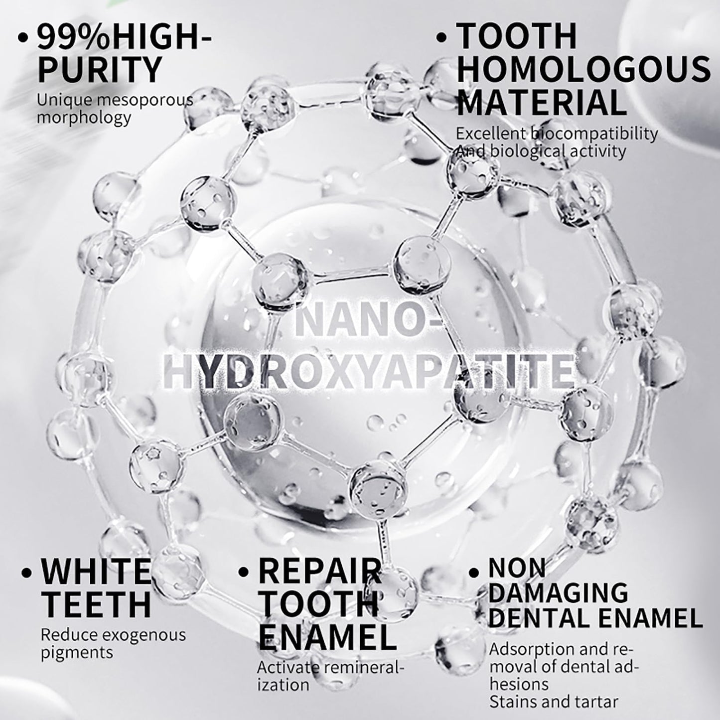 10% Nano Hydroxyapatite Toothpaste – Fluoride-Free Enamel Repair (2-Pack)