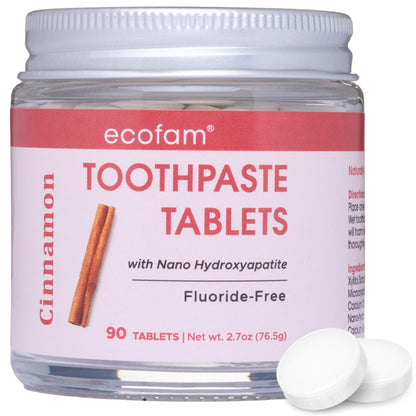 Toothpaste Tablets – Cinnamon | Nano Hydroxyapatite, Fluoride Free, 90 Tabs
