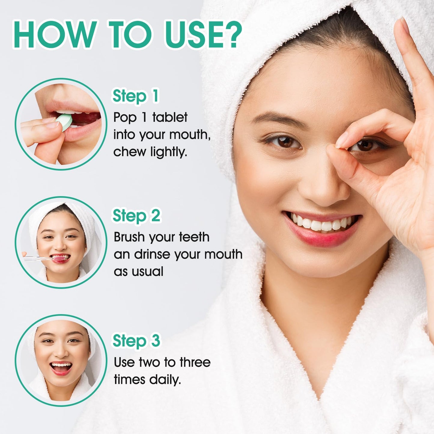 Toothpaste Tablets for Enamel Repair & Whitening – Nano-Hydroxyapatite 5% (90g) Fluoride-Free