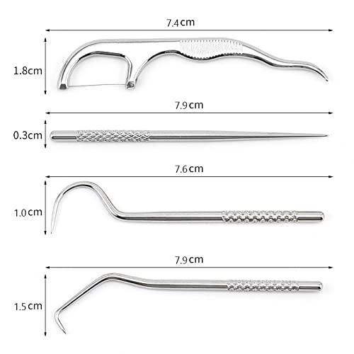 Portable Toothpicks Pocket Set - Stainless Steel Flossers, Travel Dental Kit