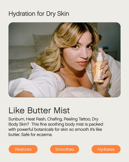 Topicals Like Butter Moisturizing Mist – Lightweight Hydration for Dry Skin | 3.4 Fl Oz