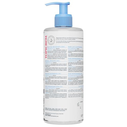 Topicrem Organic Baby Care 2 in 1 Cleansing Gel 500ml | Gentle Baby Cleanser