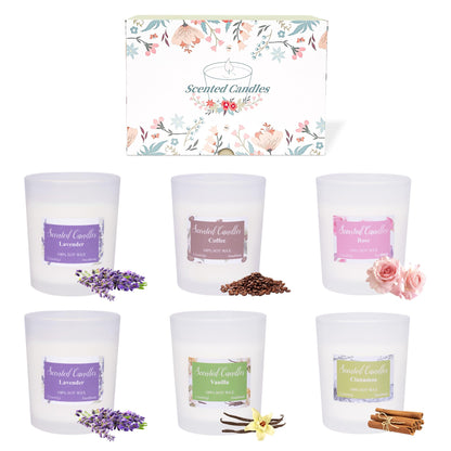 Toptime Candles Gift Set – 6 Pack Soy Aromatherapy Candles