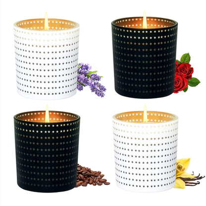 Toptime Scented Candles 4 Pack – Lavender, Vanilla, Rose & Coffee | 22.5 oz Soy Wax Aromatherapy
