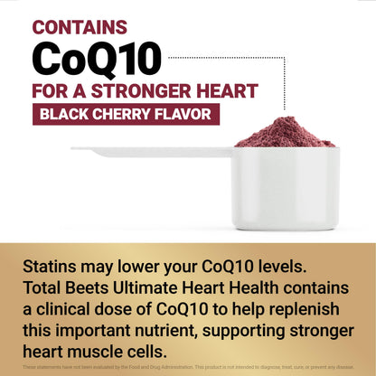 Total Beets Ultimate Heart Health - Blood Pressure Support with CoQ10, Beet Root Powder and Grape Seed Extract | 30 Servings