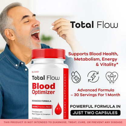 Total Flow Capsules (2-Pack) – Advanced Blood Support Pills, All-Natural Multivitamin