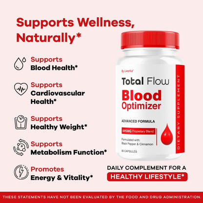 Total Flow Capsules (2-Pack) – Advanced Blood Support Pills, All-Natural Multivitamin