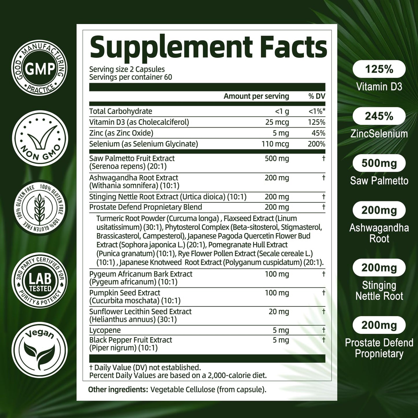 Totaria Organic Saw Palmetto - Prostate Health Support with Ashwagandha, Nettle & Pumpkin Seed (120 Count)