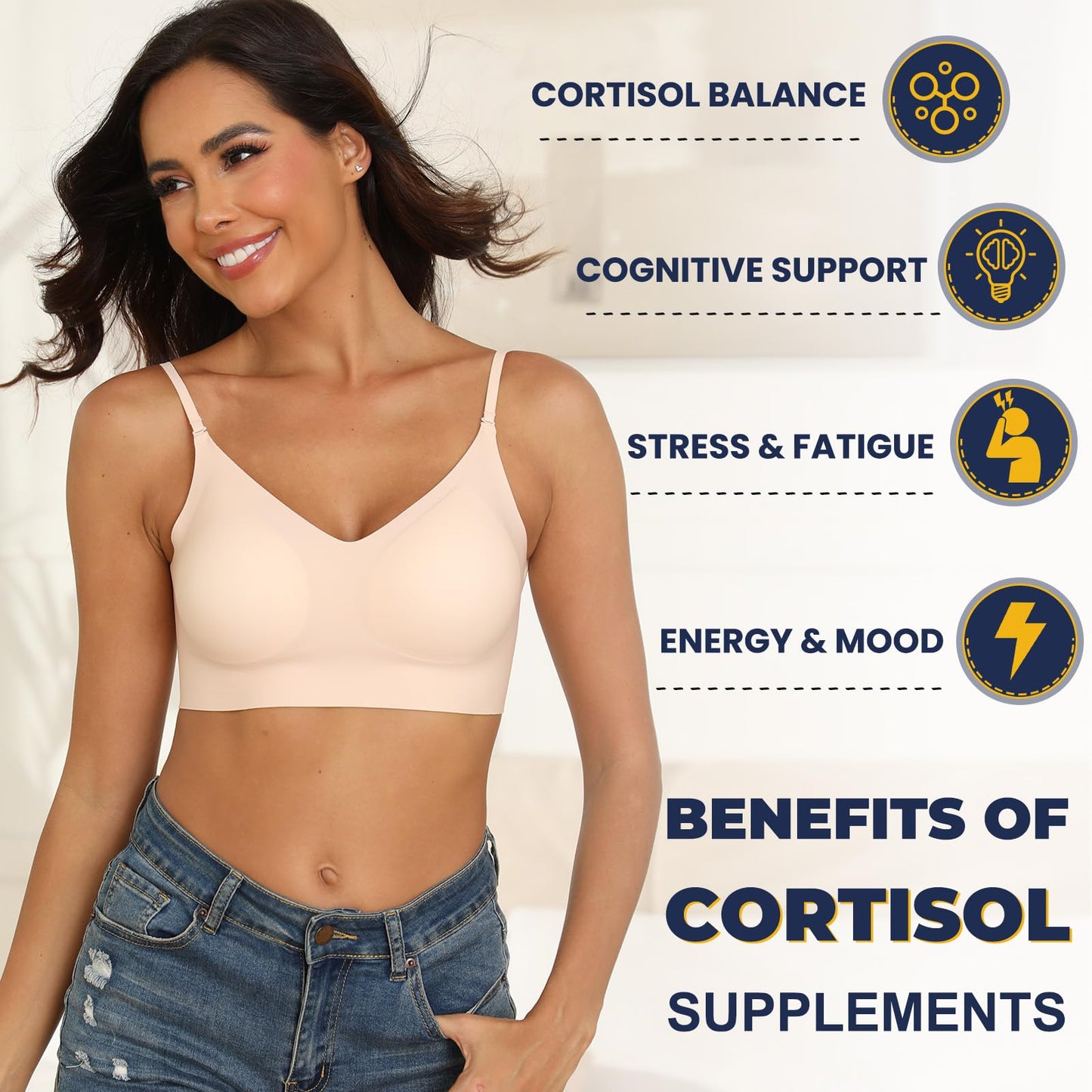 Totaria Cortisol Support with Ashwagandha, Magnesium, Rhodiola & L-Theanine - 120 Vegan Capsules (Women)