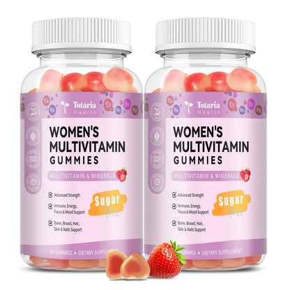 Totaria Sugar Free Multivitamin Gummies for Women 14+ – Iron, Folate, Biotin