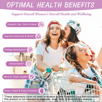 Totaria Sugar Free Multivitamin Gummies for Women 14+ – Iron, Folate, Biotin