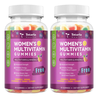 (2 Pcs) Sugar Free Women's Multivitamin Gummies with Iron – Immune & Skin Health