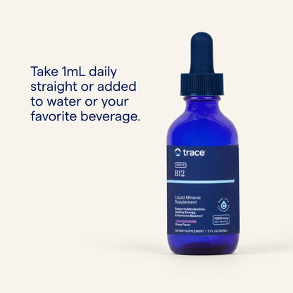 Trace Minerals Ionic B12 – Liquid Vitamin for Nerve & Hormone Health | 2 fl oz