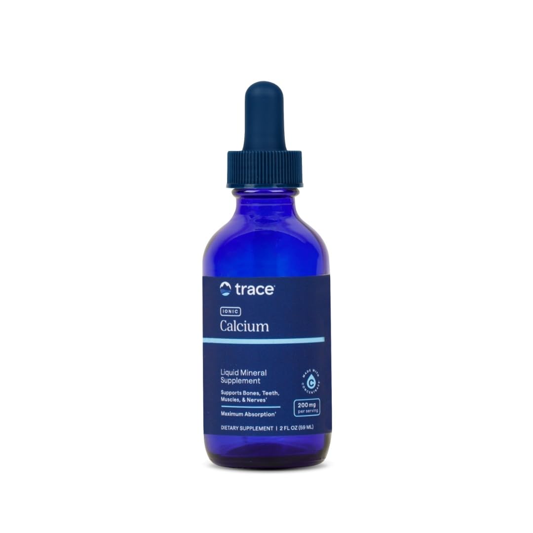 Trace Minerals Ionic Calcium - Liquid Calcium for Strong Bones, Nerves & Teeth | Vegan & Gluten-Free | 2 fl oz