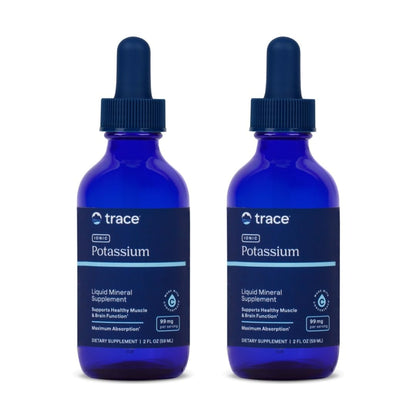 Trace Minerals Ionic Potassium with Magnesium | Liquid Potassium Supplement for Easy Mineral Absorption – Supports Brain & Muscle Health | 2 fl oz (2 Pack, 66 Servings)