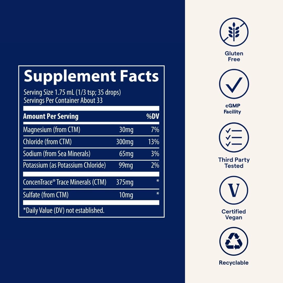 Trace Minerals Ionic Potassium with Magnesium | Liquid Potassium Supplement for Easy Mineral Absorption – Supports Brain & Muscle Health | 2 fl oz (2 Pack, 66 Servings)