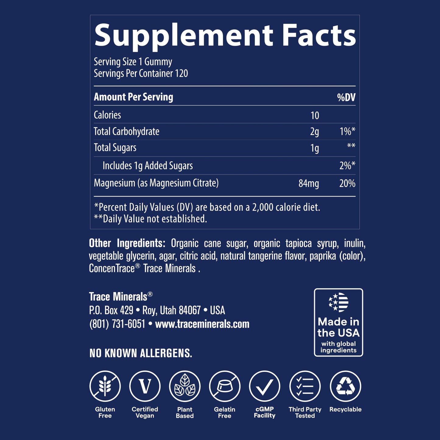 Trace Minerals Magnesium Gummies - Calm Mindset for Kids & Adults, Peach