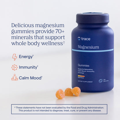 Trace Minerals Magnesium Gummies – Tangerine (120 Count) Calming Magnesium Chewables for Kids & Adults