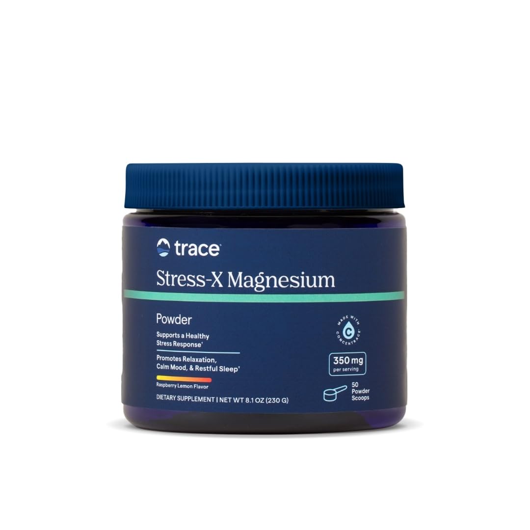 Trace Minerals Stress-X Magnesium Powder Raspberry Lemon (8.5 oz) – Stress Relief & Sleep Support