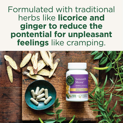 Traditional Medicinals Smooth Move Laxative Capsules – Organic Senna, 50 Caps