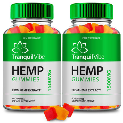 Tranquil Vibe Hemp Gummies - Official Maximum Strength All Natural Health & Wellness (2 Pack)