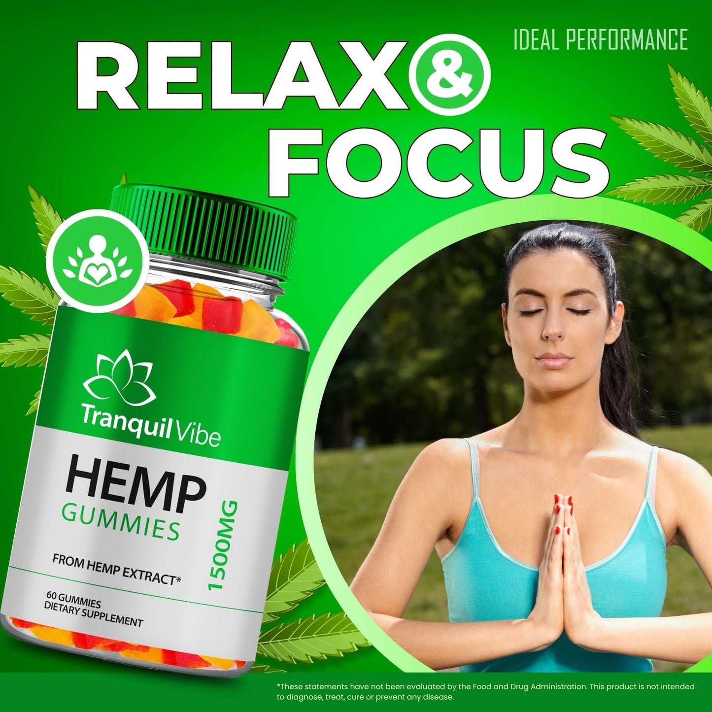 Tranquil Vibe Hemp Gummies - Official Maximum Strength All Natural Health & Wellness (2 Pack)