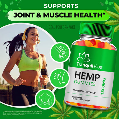Tranquil Vibe Hemp Gummies - Official Maximum Strength All Natural Health & Wellness (2 Pack)