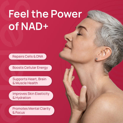 NAD+ Supplement for Women – β-NAD+ NMN Alternative with Trans-Resveratrol, CoQ10, D-Ribose | 60 Capsules Advanced