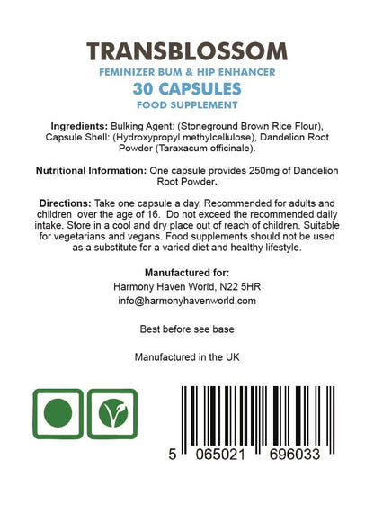 TransBlossom Feminizing Bum and Hip Enhancer Pills | Feminizing MTF Support