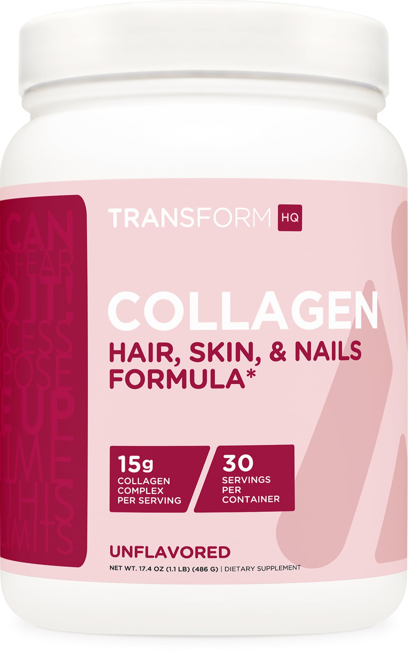 TransformHQ Beauty Collagen (30 Servings) Unflavored - Hair, Skin & Nails Formula