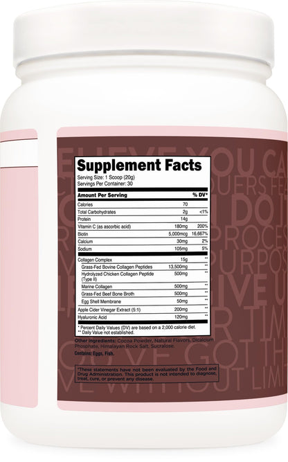 TransformHQ Beauty Collagen Chocolate (30 Servings) - Hair, Skin & Nails
