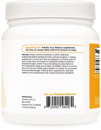 TransformHQ L-Glutamine Powder 500g Tropical Whip – Gluten Free, Non-GMO