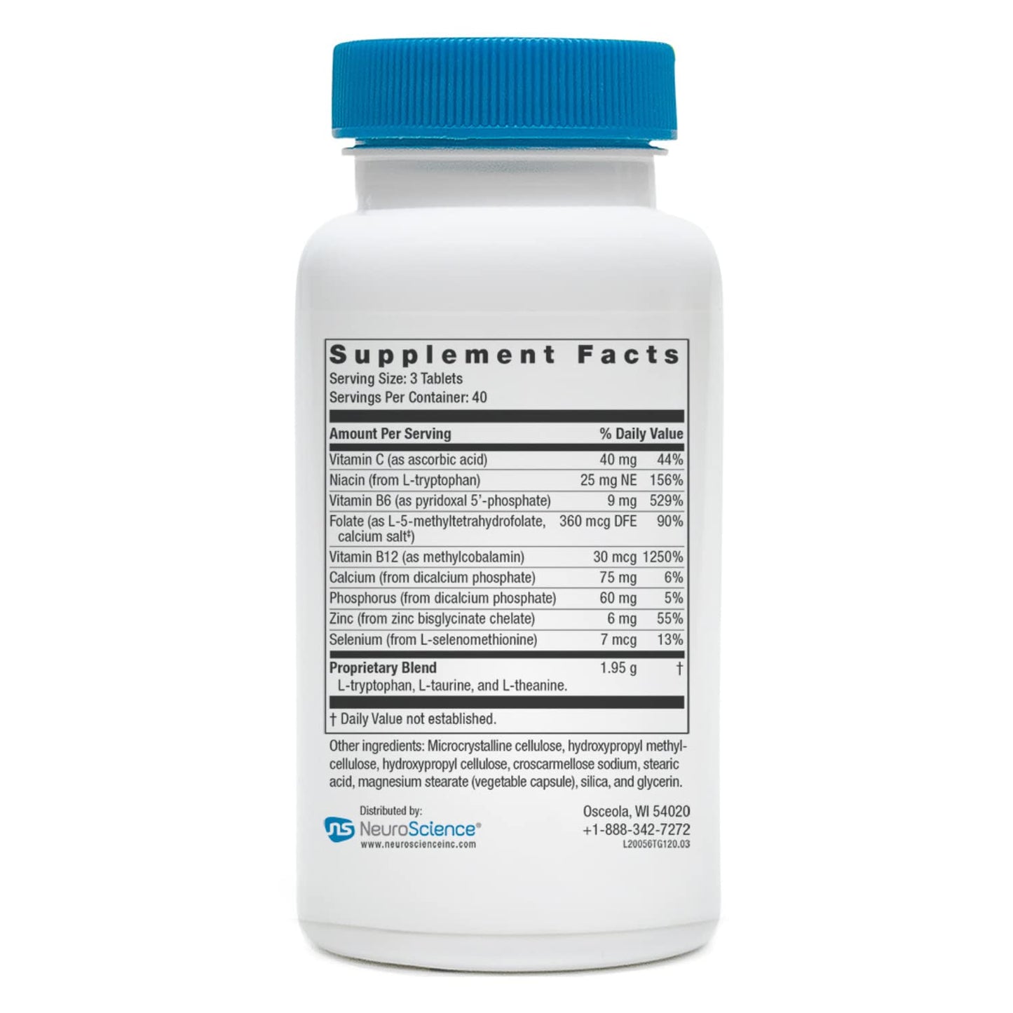 TravaGen Mood Support – L-Tryptophan, L-Theanine & B12 (120 capsules)