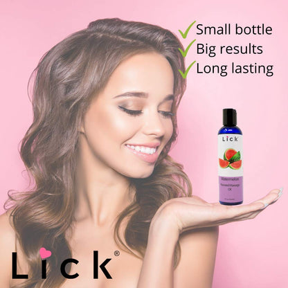 Watermelon Flavored Massage Oil for Couples – Edible, Non-Sticky & Vegan (4 oz)