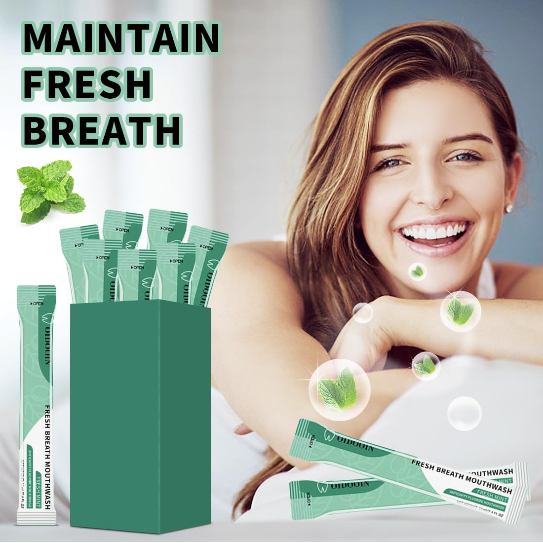Travel Size Mouthwash Pack of 40 – 0.4 fl oz Mini Mouthwash for Fresh Breath