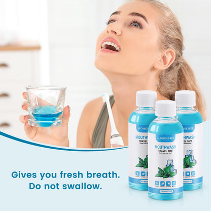 100 pcs Travel Size Mouthwash Bulk - 80ml (2.7 fl oz) Mint Portable Mini Bottles for Travel Toiletry Kits