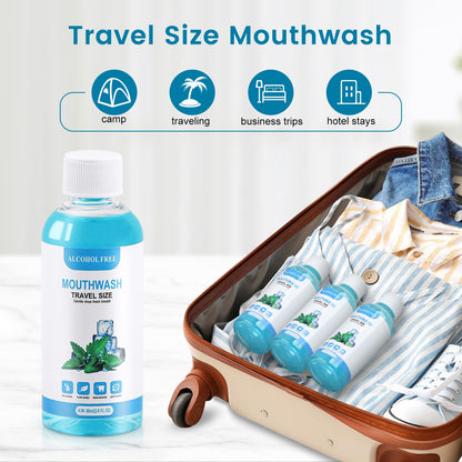 100 pcs Travel Size Mouthwash Bulk - 80ml (2.7 fl oz) Mint Portable Mini Bottles for Travel Toiletry Kits