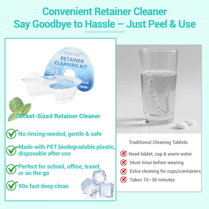 Travel Retainer Cleaner Mint – 10 Pcs | Clear Aligner & Mouth Guard Cleaner