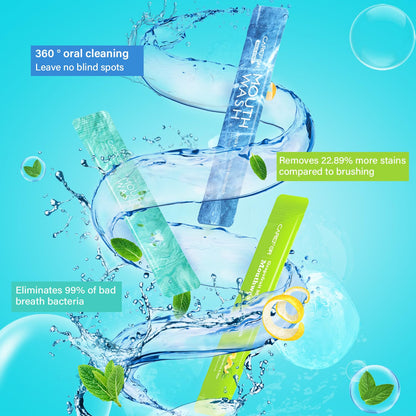 Travel Size Mouthwash Packets – 3 Flavors (Fresh Mint, ICY Mint, Grapefruit Mint)