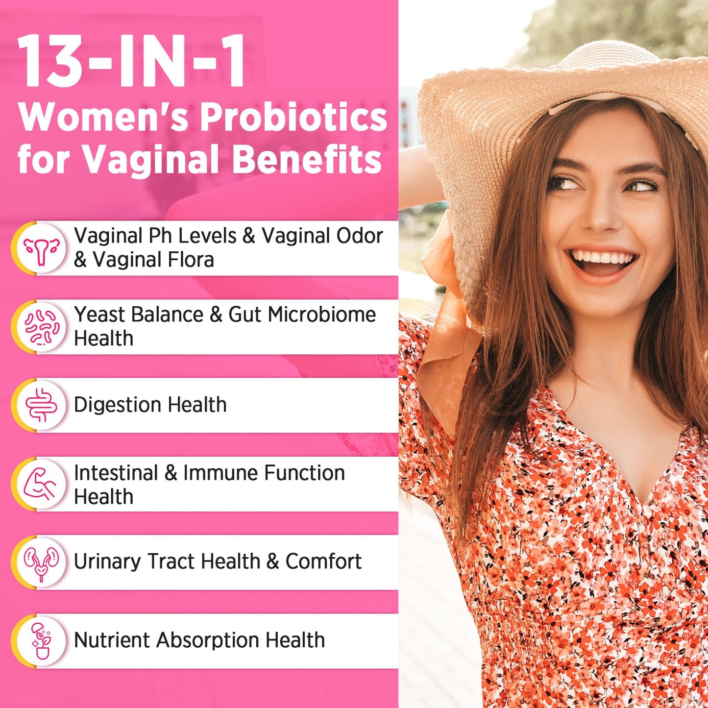 Trehealtt 70 Billion CFUs Vaginal Probiotics – 60 Days Supply, pH Balance, D-Mannose, GMO-Free